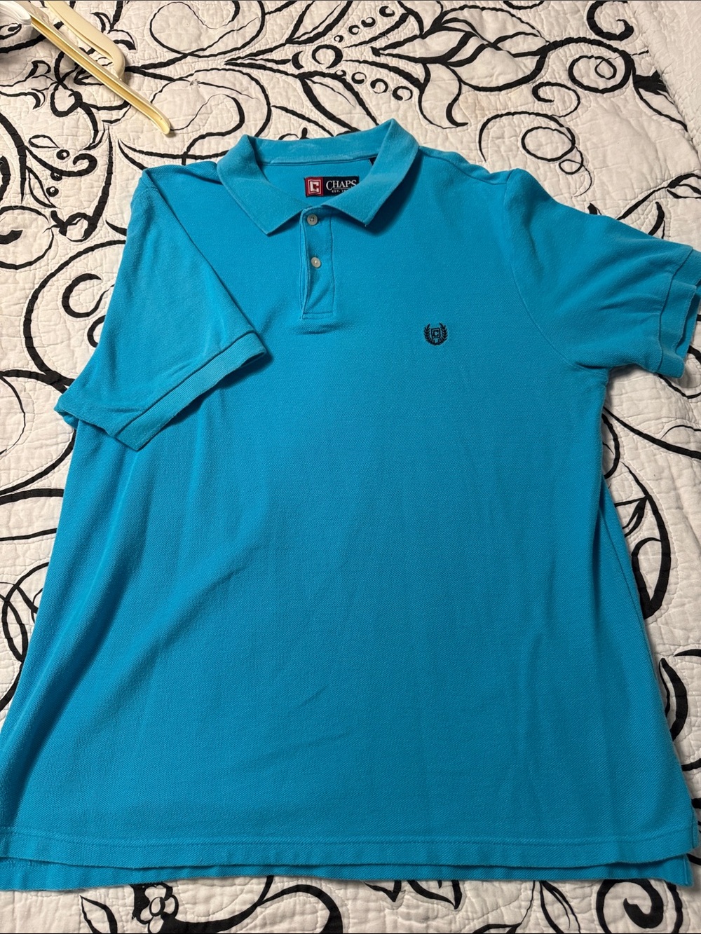 Chaps Men’s Turquoise Blue Polo Shirt - Short Sleeve Collared